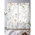 thumbnail image 3 of Watercolor Wildflowers Sheer Curtains 84 Inch Length 2 Panels Set, Spring Botanical Branches Floral Voile Window Treatment Rod Pocket Curtains Sheers Drapes for Bedroom/Living Room/Kitchen 52"x84"x2, 3 of 7