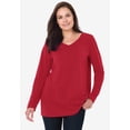 thumbnail image 5 of Woman Within Plus Size Perfect Printed Long-Sleeve V-Neck Tee, 5 of 5