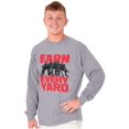 thumbnail image 5 of Football Athlete Earn Every Yard Men's Long Sleeve Tee T Shirt Brisco Brands S, 5 of 6