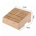 thumbnail image 4 of Shoreew 12/16Grids Wooden Cell Phone Holder Eco-Friendly Free Standing Design Desktop Organizer Phone Display Rack Storage Box, 4 of 6