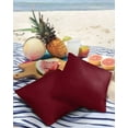 thumbnail image 4 of Minimalist Art Burgundy Red Color Outdoor Pillow Covers Waterproof Throw Pillow Cover 18x18in Set of 2,Square Decorative Pillowcases Cushion Case for Patio Sofa Couch,Solid Pure Dark Maroon, 4 of 7