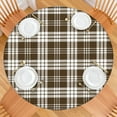 thumbnail image 2 of Plaid Tablecloth with Moroccan and Geometric Inspired Pattern, Retro Checkered and Striped Fusion Design, Rustic Farmhouse Dining Decor, 2 of 7