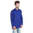 thumbnail image 3 of Chemise de Mode Indienne pour Homme, Kurta Courte en Coton (Bleu Marine, TG), 3 of 5