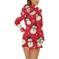 thumbnail image 7 of Cavosen Christmas Wide Leg Jumpsuits for Women Fleece Zip Up Long Sleeve Cute Hooded Loungewear with Ears Snowman Thicken Onesie Warm Unisex Trendy Sleepwear, 7 of 7