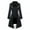 Black, variant on FRSASU Plus Size Women Coats Women'S Medievals Solid Color Long Sleeve Triple-Breasted Coat
