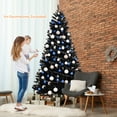 thumbnail image 4 of Costway 7.5Ft Hinged Artificial Halloween Christmas Tree Full Tree w/ Metal Stand Black, 4 of 10