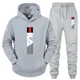 thumbnail image 3 of Chándal con capucha y pantalones de chándal para hombre, conjunto de 2 piezas, traje deportivo informal, ropa deportiva para correr, conjuntos de ropa de calle de lana para hombre, 2 piezas, 3 of 5