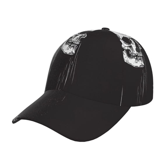 Sigee Gothic Skull Drape for Fashionable curved brim baseball cap for Men Women Curly Hair Ponytail Hat for Outdoor Sports