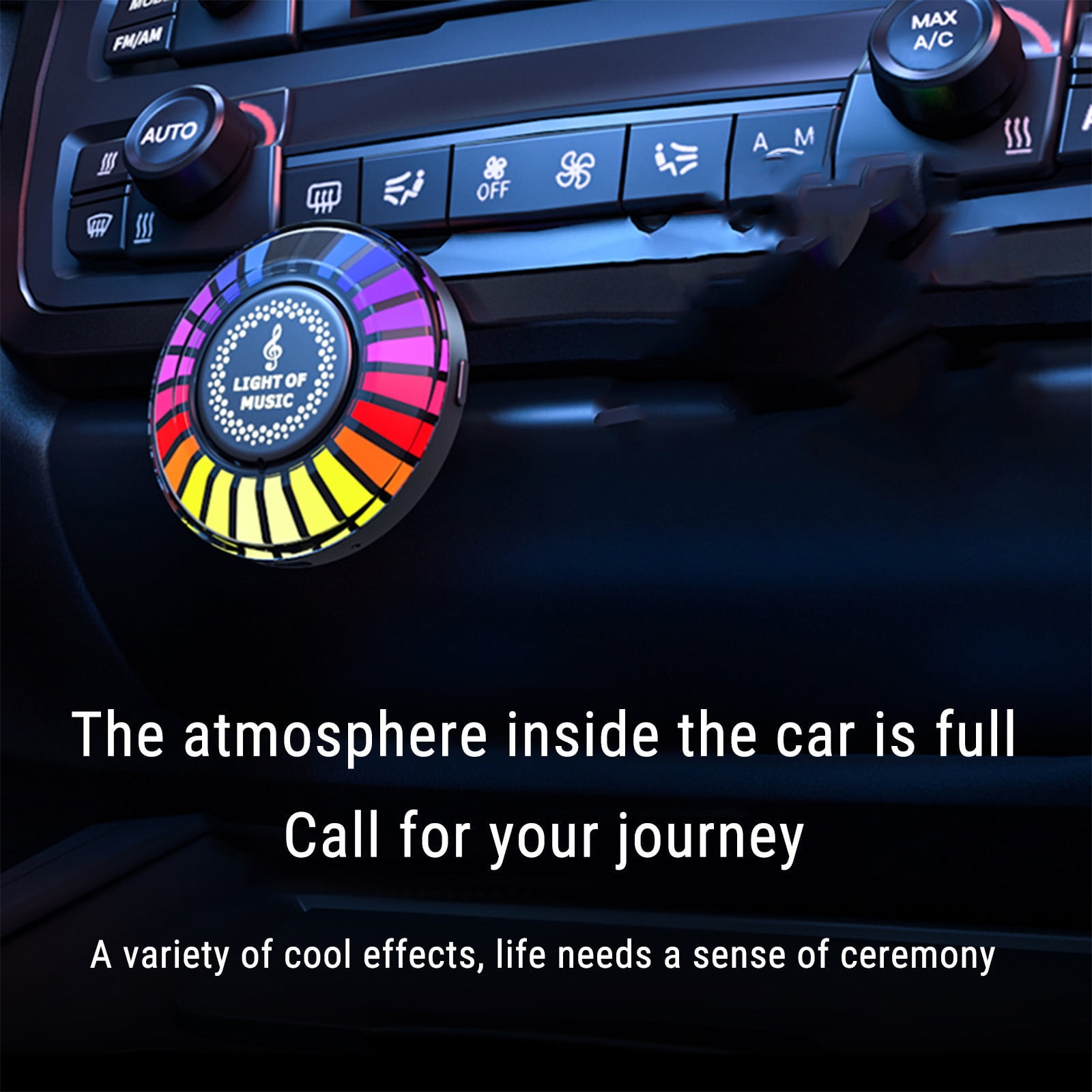 YingTaiLi Car Air Freshener with Bluetooth Control,24LED RGB Colorful Lighting,Aromatherapy Diffuser,Car Interior Decor,Car Air Purifier,Car Freshener,Anti-Shake Design,Long Lasting Aromatherapy