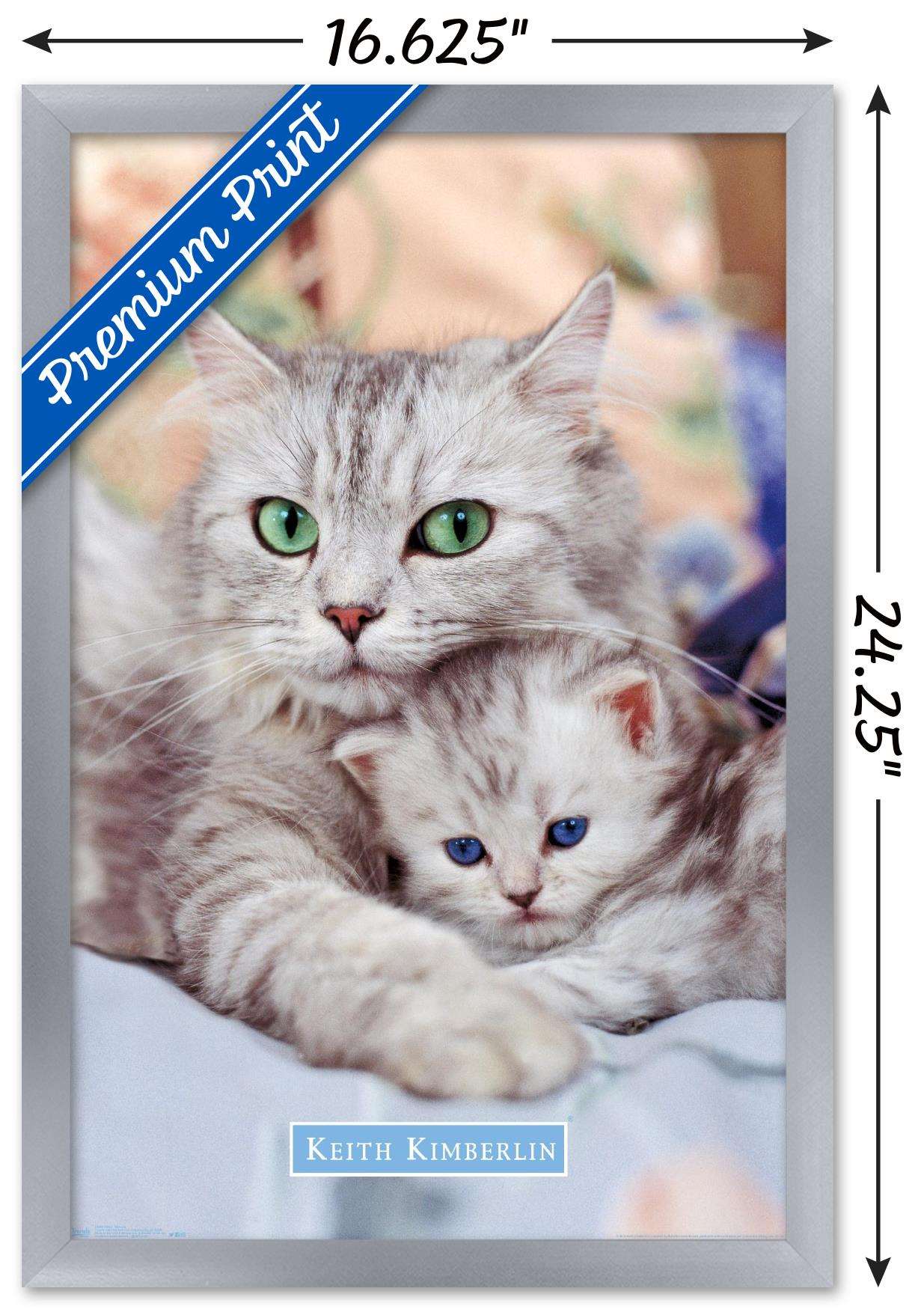 Keith Kimberlin - Momma and Kitten Wall Poster, 14.725" x 22.375", Framed