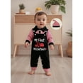 thumbnail image 5 of BemeyourBBs Newborn Baby Boy My First Valentine Outfits Infant Spring Clothes Stripe Romper Heart in Truck Embroidery Overalls Jumpsuit Hat Set, 5 of 9