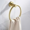 thumbnail image 1 of Porte-serviettes Rond Doré Brossé pour Salle de Bain, Support Mural en Acier Inoxydable avec Bords Lisses pour une Utilisation Sécurisée dans la Chambre, le Salon, l'École, l'Hôpital, 1 of 5
