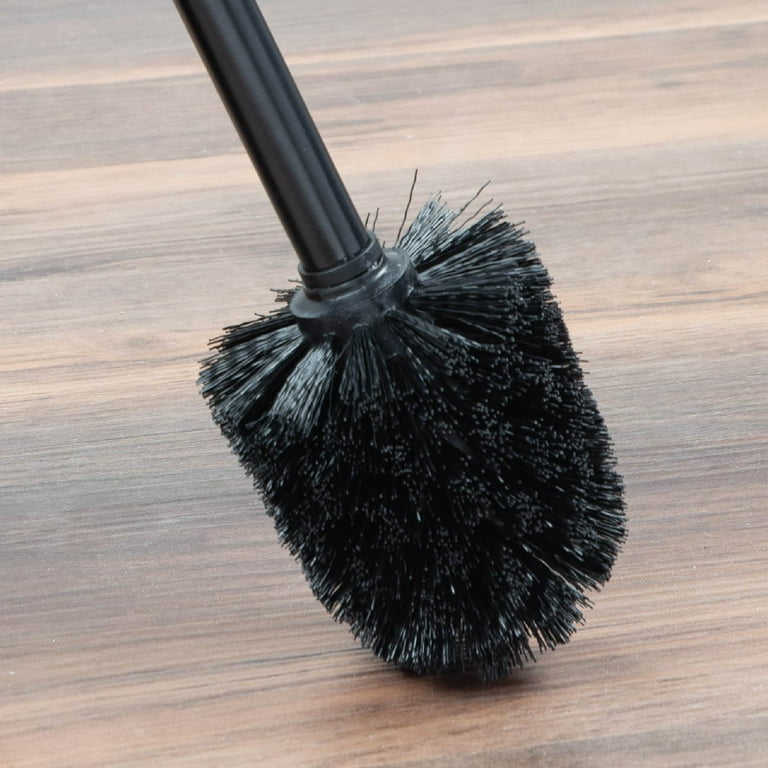 Black Toilet Brush with Canister 2 Pack