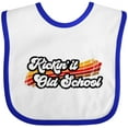 thumbnail image 3 of Inktastic Kickin' it Old School with Weathered Retro Stripe Boys or Girls Baby Bib, 3 of 4