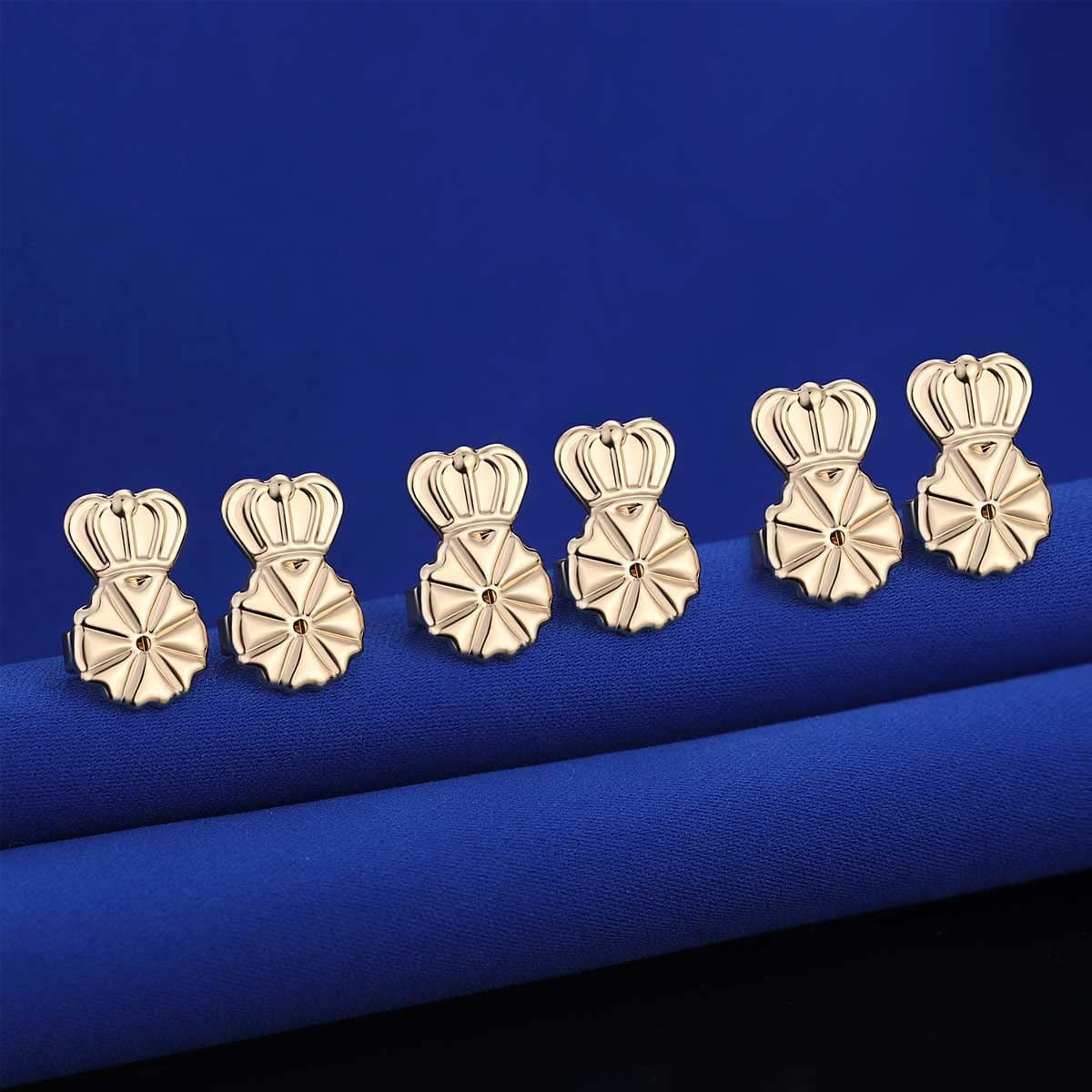 6 Pairs 14K Gold Earring Backs Lifters,Secure Earring Backs for Droopy Ears,Adjustable Hypoallergenic Earring Backs for Studs(Gold)
