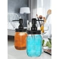 thumbnail image 5 of Qenwkxz 4pcs Mason Jar Soap Dispenser Lids with Pumps, Rustproof Stainless Steel Lotion Replacement for Regular Mouth Mason Jar Decor 7.87*5.91*1.18in (Black), 5 of 11