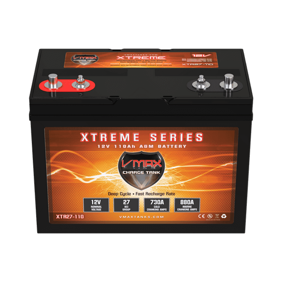 VMAX XTR27-110 Heavy Duty Battery replaces Advanced Auto Parts 27DC-2 12V AGM Deep Cycle 110Ah