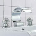 thumbnail image 2 of Widespread Bathroom Basin Faucet Crystal Handle Sink Mixer Tap Chrome Finish, 2 of 12