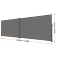 Gray 71 x 236 Inch Retractable Outdoor Privacy and Wind Screen with ...