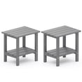 thumbnail image 5 of OTSUN Adirondack Outdoor Side Table Set of 2, 16" HDPE Patio Side Table with Shelf, Weather Resistant Easy Maintenance for Backyard Pool Porch Garden & Lawn, 5 of 12