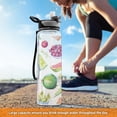 thumbnail image 6 of Vegetables Drink Bread Fruits Sports Water Bottle Portable Travel Mug 32oz BPA Free Leak Proof Straw Transparent Tritan for Gym Yoga Cycling Camping, 6 of 7