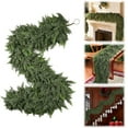 thumbnail image 2 of 6FT Realistic Artificial Cedar Pine Garland with 100 Pine Branches - Thick Lush Full Greenery Garland for Fireplace Mantle Indoor Outdoor Christmas Holiday Home Party Decorations, 2 of 6
