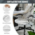 thumbnail image 5 of FKELYI White Marble Texture Print Anti-Dust Office Chair Cover Stretch Fabric Computer Chair Slipcover for Armchair Swivel Boss Chair Protector for Home Office Decoration, Large, 5 of 6