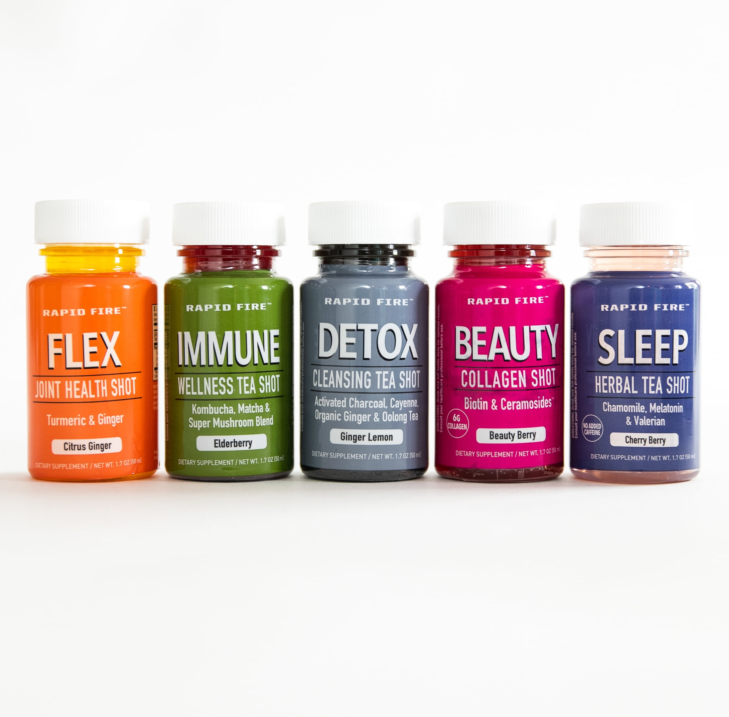 Rapid Fire Detox Cleansing Tea Shot, Activated Charcoal, Ginger Lemon flavor 1.7 oz. (7 Count)