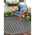 thumbnail image 3 of Unique Loom Outdoor Modern Collection Area Rug - Achromatic (6' 1" Round Black and White), 3 of 9