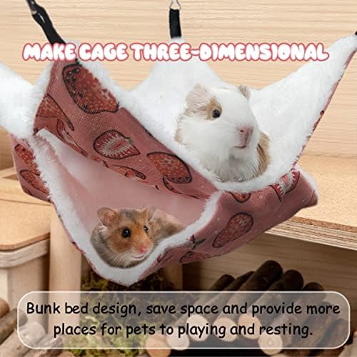 Multi-Level Pet Hammock with Tunnel Hideout for Guinea Pigs, Ferrets, Hamsters, Sugar Gliders