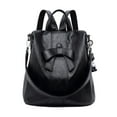 thumbnail image 4 of Mochila para mujer, mochila, portátil, impermeable, a la moda, decoración de lazo, mochila informal Negro, 4 of 9