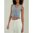 thumbnail image 5 of Bmnmsl Women's Button-up Denim Vests V Neck Sleeveless Boyfriend Jean Waistcoat Crop Jacket Casual Y2K Gilet Stretwear, 5 of 9