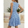 thumbnail image 5 of Women's 2025 New Summer Sleeveless Sexy Wrap V Neck Floral Sundress Mini Dress, 5 of 12