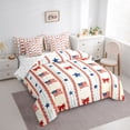 thumbnail image 2 of spefrowx Patriotic American Flag Twin Bedding for Kids, Cartoon Bow Star Stripe Bedding Comforter Set, Reversible, 7pcs, 2 of 6