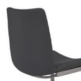thumbnail image 5 of April Contemporary Dining Chair in Brushed Stainless Steel Finish and Grey Faux Leather - Set of 2, 5 of 9