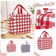 thumbnail image 2 of Insulated Tote Checkered Lunch Bag Leakproof Cooler Gingham Tote Reusable Tote for Work School Picnic Gift for Her, 2 of 4