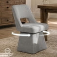 thumbnail image 6 of Usaint 360‑Degree Swivel Chenille Dining Chair, Hollow‑Out Curved‑Back Upholstered Accent Chair for Dining Rooms, Living Rooms, Reading Nooks, Gray, 6 of 11