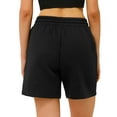 thumbnail image 4 of Stelle Clearance Women's 7" Cotton Lounge Shorts with Pockets,Summer Casual Sweat Shorts Comfy High Waisted Drawstring Workout Athletic Shorts Yoga Shorts, 4 of 7