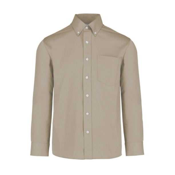 Camisa de Gabardina Manga Larga Yazbek Color beige Talla grande 50% Algodón 50% poliéster