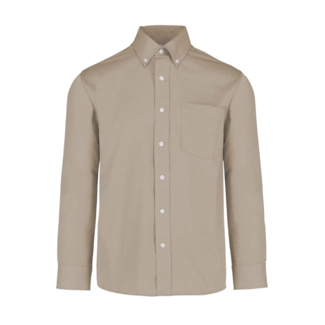 Camisa de Gabardina Manga Larga para Caballero, Color Beige, Talla Doble Extra Grande, 50% Algodón y 50% Poliéster. Yazbek C0607