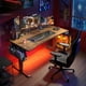 thumbnail image 1 of CHENZM Gaming Desk with LED Lights,Computer Desk Adjustable Electric Standing Height Office Desk with 3 Memory Preset,Storage Side Pocket and Cable Management,Rustic Brown，48 x 24 Inch, 1 of 10