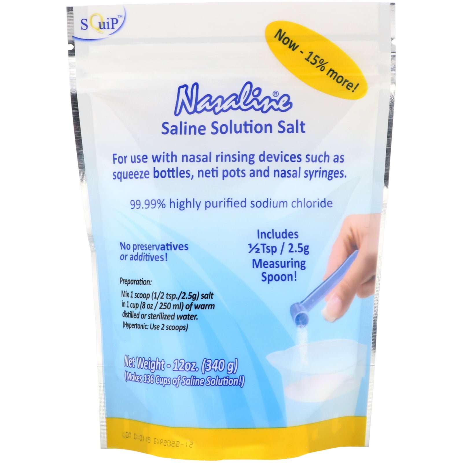 Squip Saline Solution Salt 12 oz 340 g