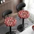 thumbnail image 2 of Renewold Santa Claus Snowman Red Stool Covers Round 12-14 Inch Washable Bar Stool Slipcovers Anti-Slip Round Stool Chair Saddle Stool Covers Christmas Decor, 2 Count, 2 of 5