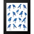 thumbnail image 2 of Seven Trees Design 12x14 Black Modern Framed Museum Art Print Titled - Bleu Birds, 2 of 5