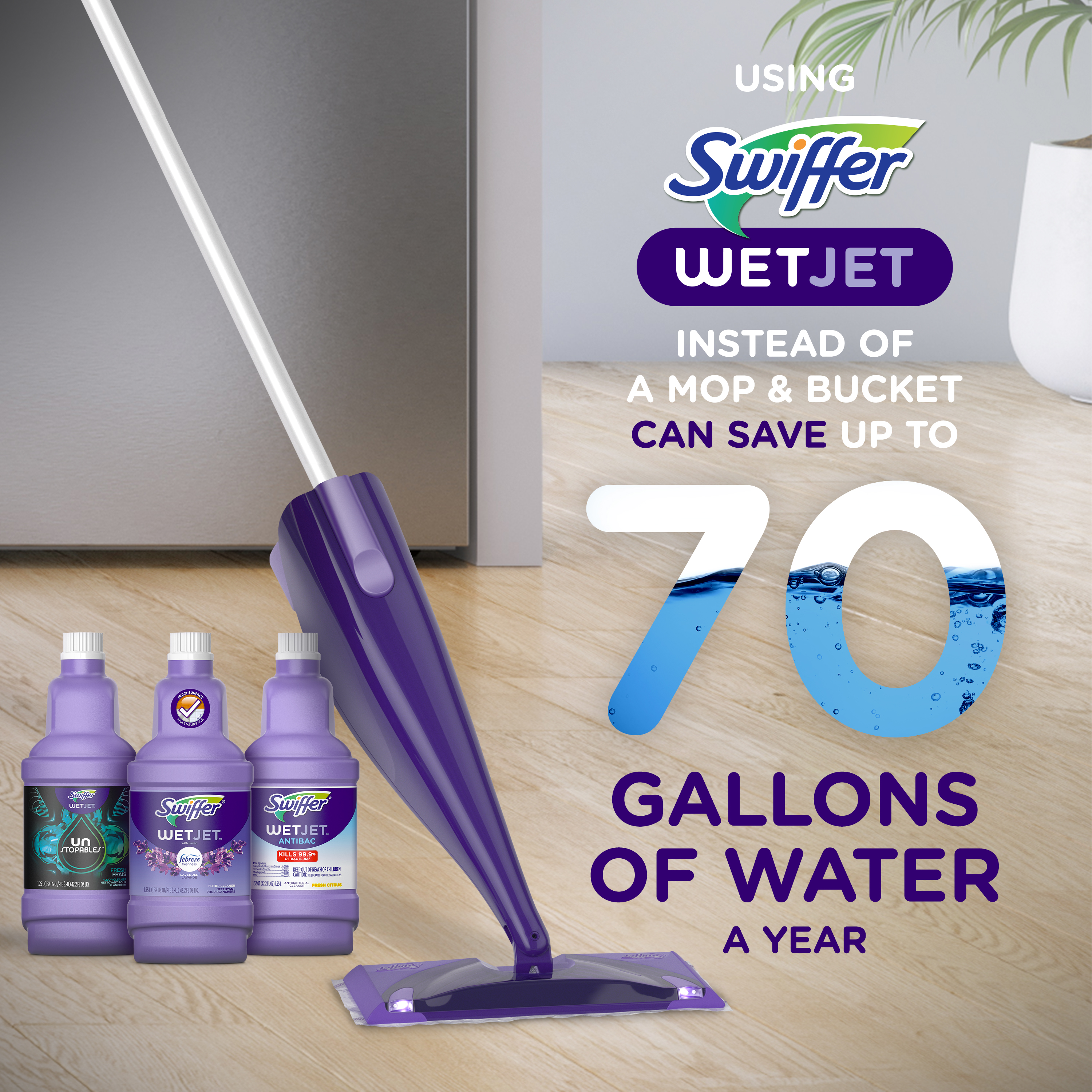 Buy Swiffer WetJet Mop Starter Kit (1 Mop, 5 Mop Pads, 1 Liquid