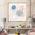 thumbnail image 2 of Designart 'One Line Butterfly Drawing On Cubism Shapes III' Modern Framed Canvas Wall Art Print, 2 of 5