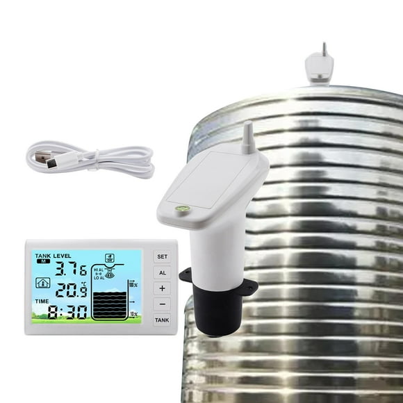 DYNWAVECA Water Tank Depth Level Measuring Meter Liquid Level Transducer Versatile Accurate IP65 Waterproof 4.3" Screen Water Level Monitors