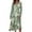 Mint Green, variant on Women's Autumn Winter Casual Fashion V-Neck Long-sleeved Floral Print Long Dress, Army Green, Size L