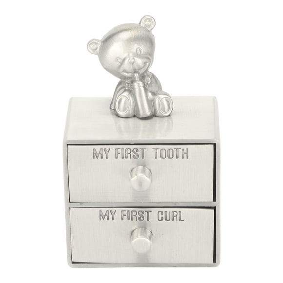 First Tooth Keepsake Box, Silver Baby Tooth Holder Box Zinc Alloy for Childhood Memory for Boy