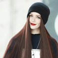 thumbnail image 6 of LHWEN Women’s Winter Beanie Hat Wig with Long Straight/Wavy Curly Hair Soft Synthetic Fiber Warm Knit Cap Natural Look Comfortable for Daily Wear Parties Weddings Sports and More Easy to Wea, 6 of 9